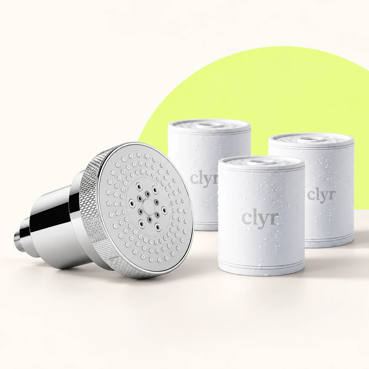 Clyr showerhead and replacement-filter cartridges