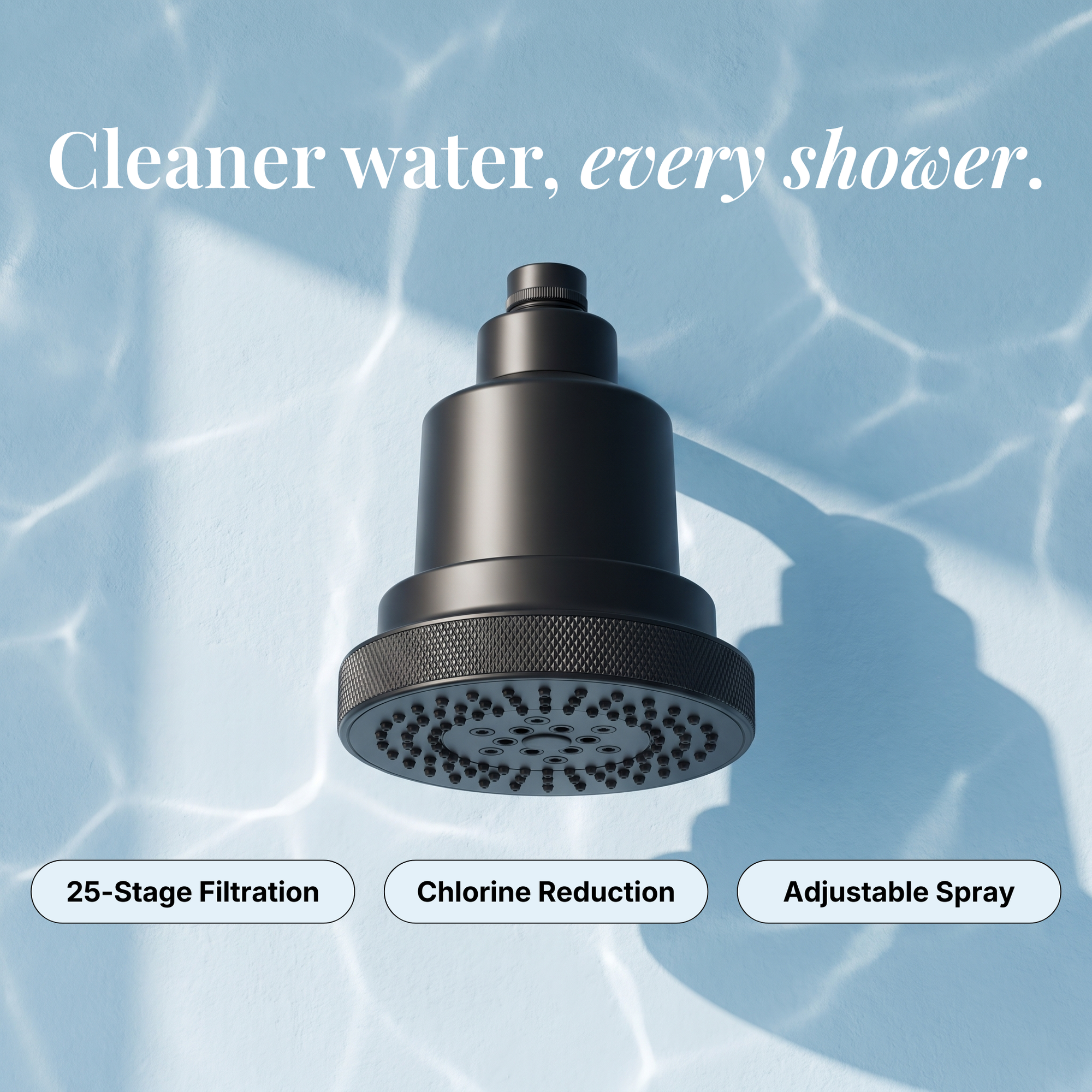 Filtered Showerhead for Skin & Hair